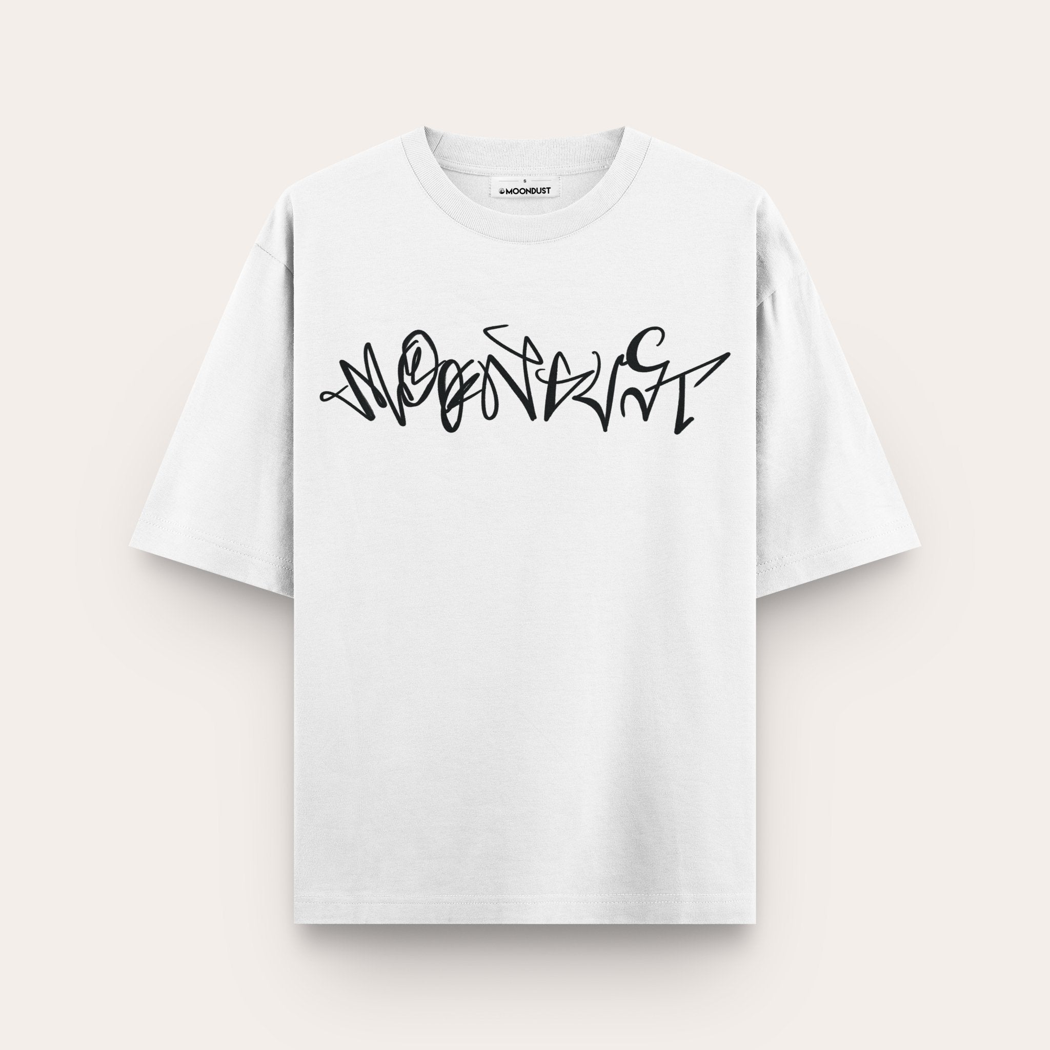 Puzzled Utopia White Oversize T-shirt - MOONDUST