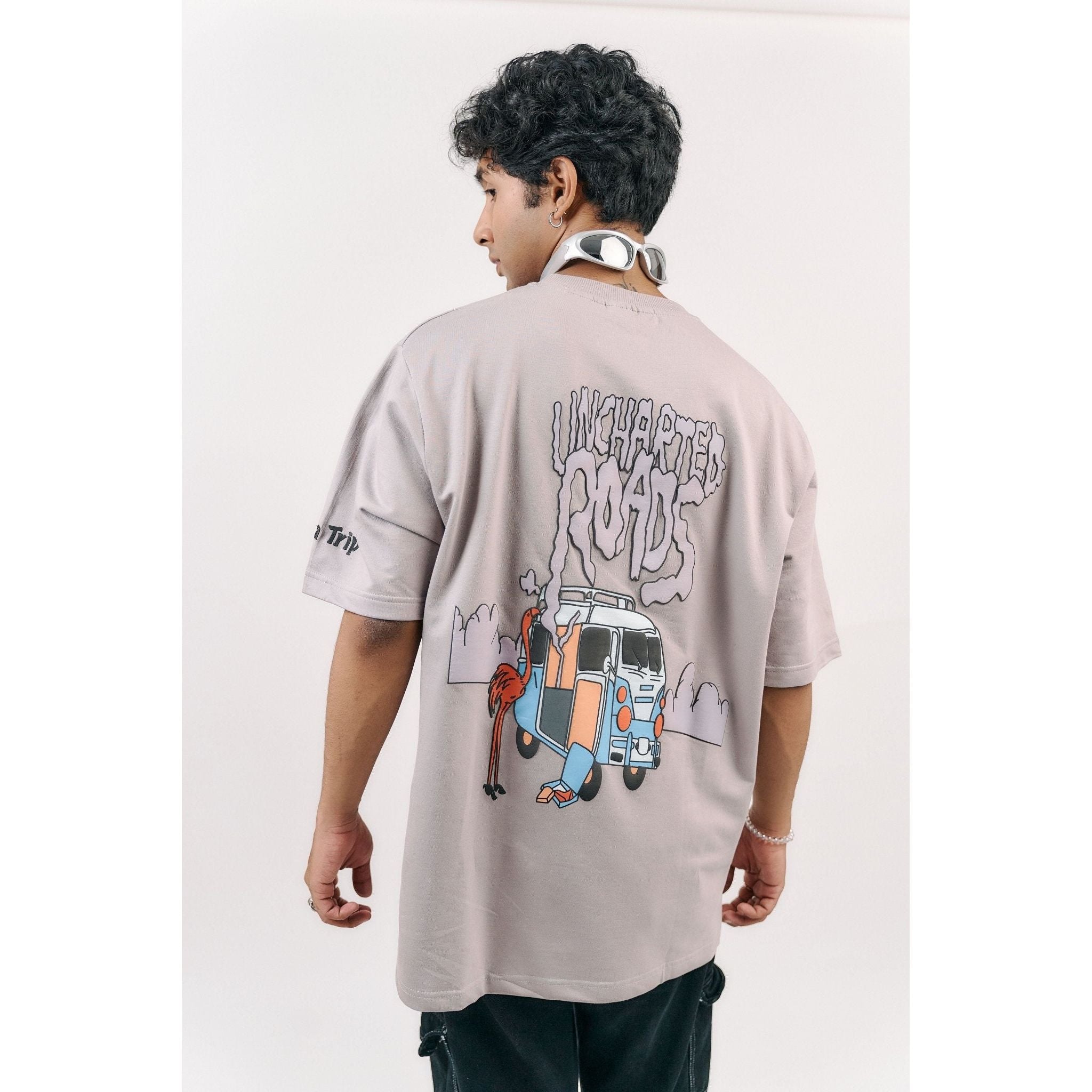 Uncharted Road Oversized Streetwear T - shirt - MOONDUST